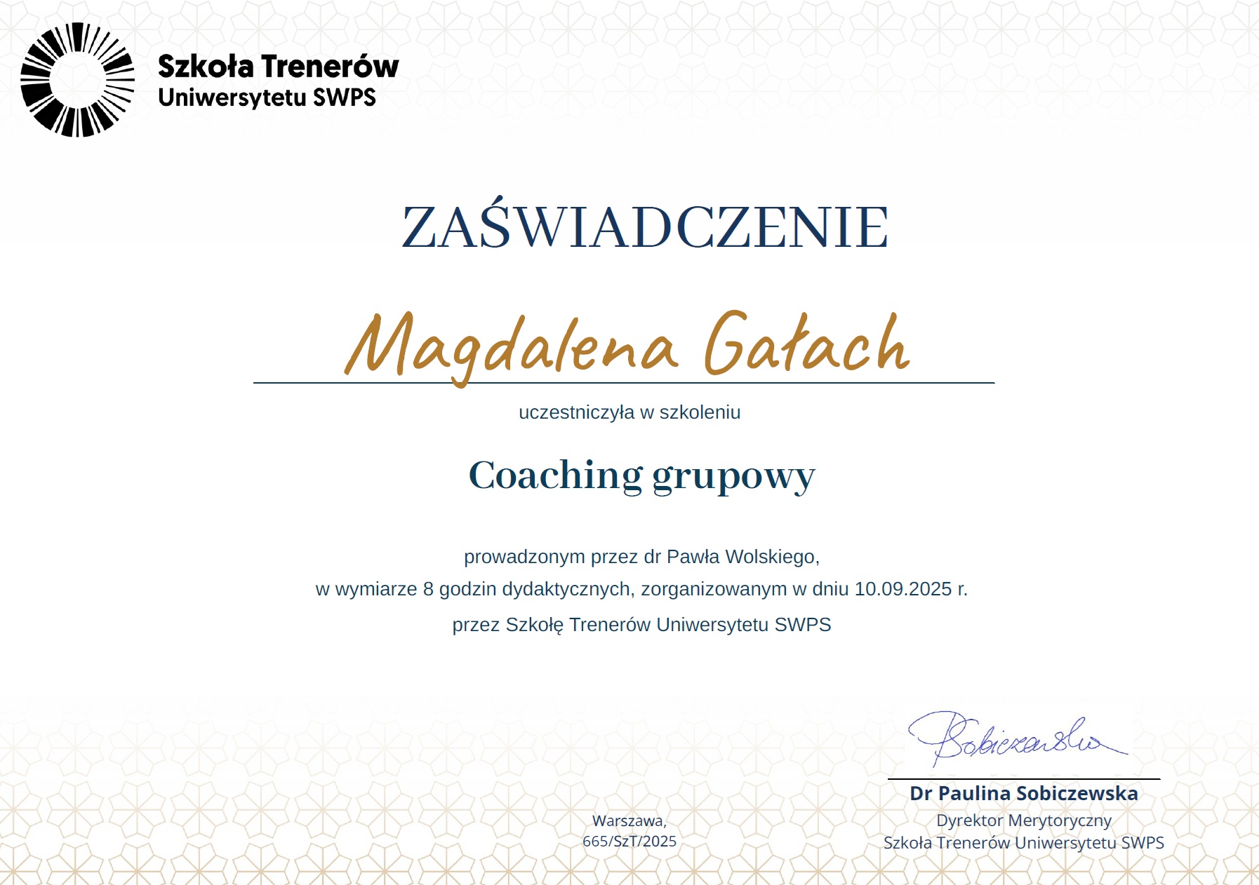 Certyfikat kompetencji SWPS